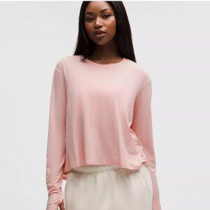 Lululemon NWT size 8 Modal Relaxed-Fit Lounge Long-Sleeve Shirt *pink haze*